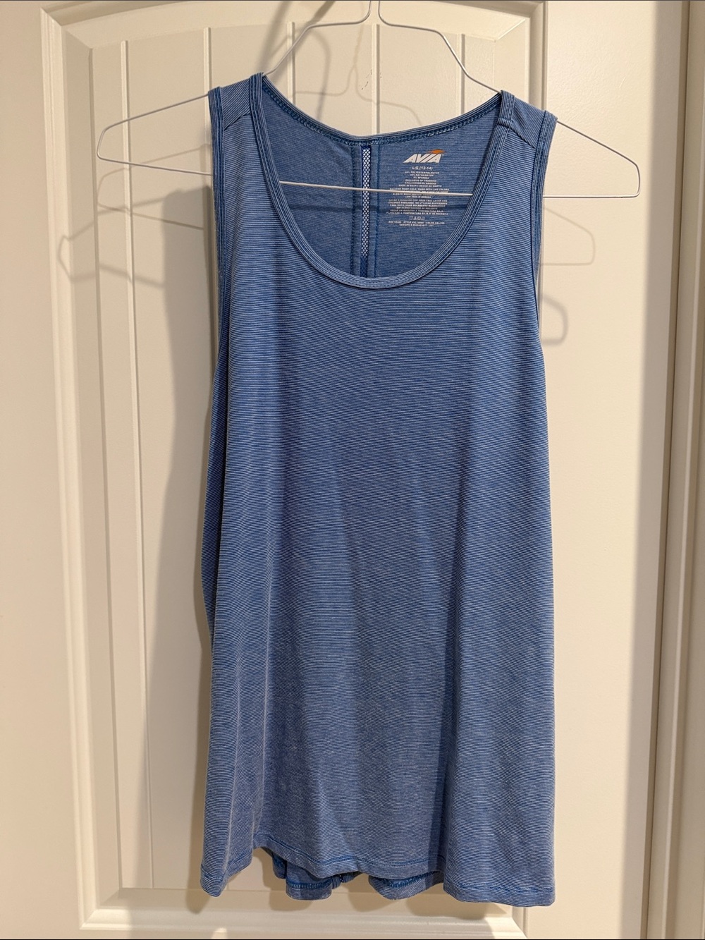 Avia Heathered Blue Scoop Neck Tank Top